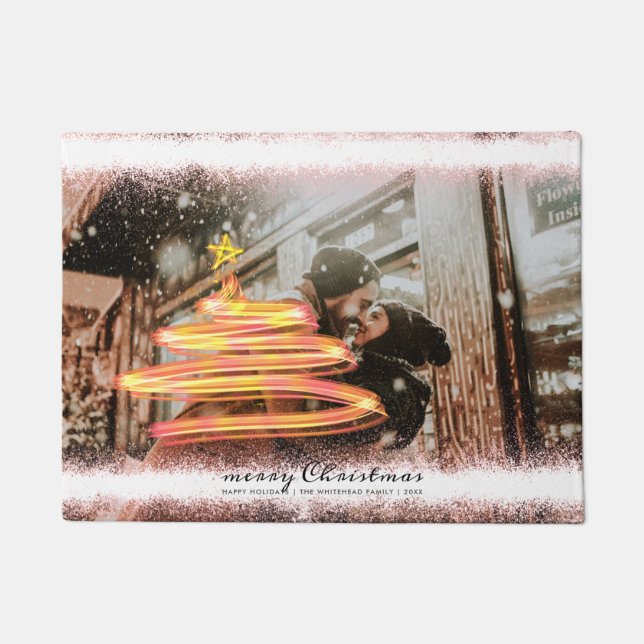 Paillasson Arbre de Noël lumineux étoile Parties scintillant  (Devant)