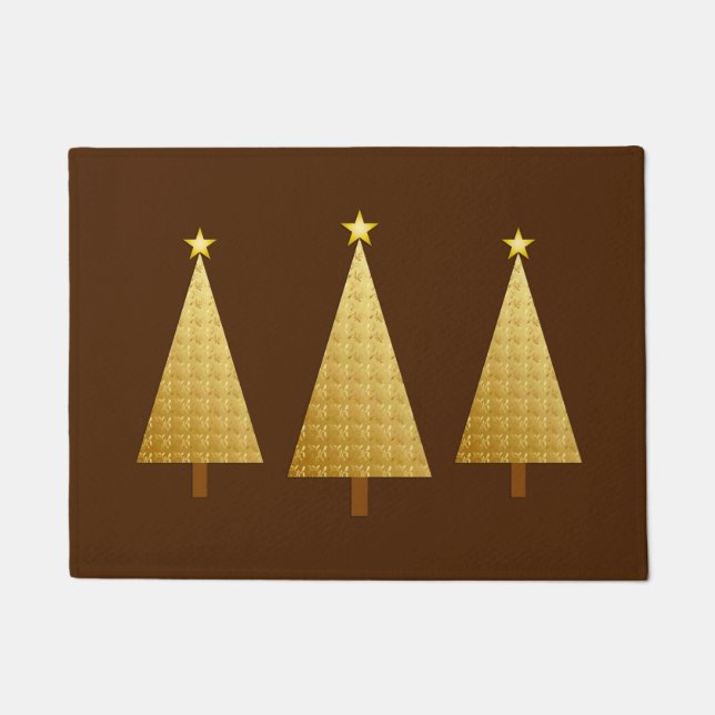 Paillasson Arbre de Noël moderne Faux Gold (Devant)