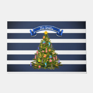 Paillasson Arbre de Noël nautique personnalisé