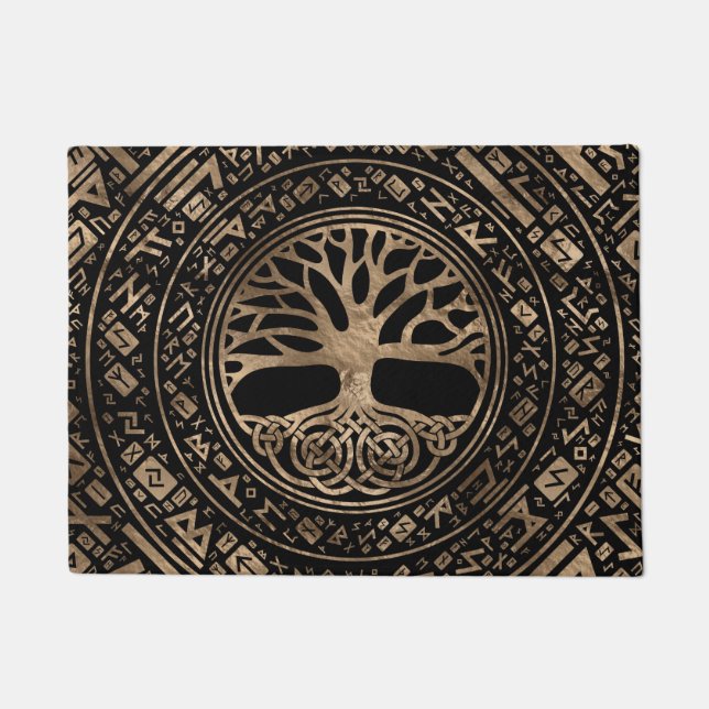 Paillasson Arbre de vie - Motif runique de Yggdrasil (Devant)