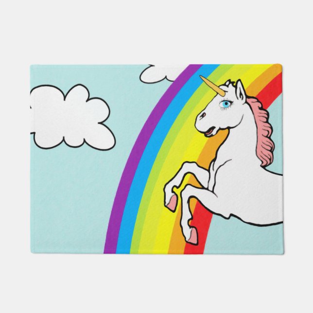 Paillasson Arc-en-ciel de licorne (Devant)