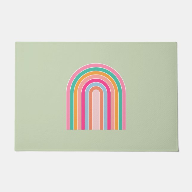 Paillasson Arc-en-ciel Pastel Green Retro (Devant)