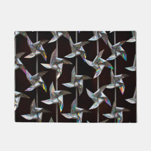 Paillasson Argent iridescente mouvement torsion puissance du 