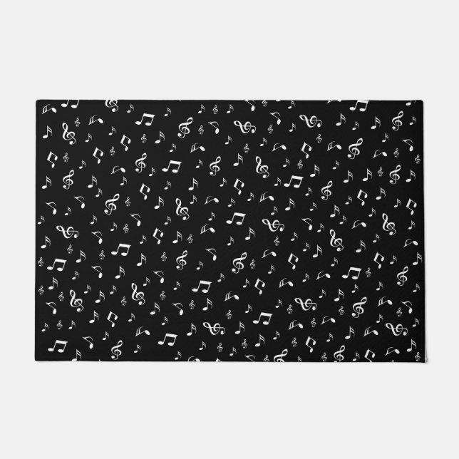 Paillasson argent noir, note, musique, mélodie, musique, son, (Devant)
