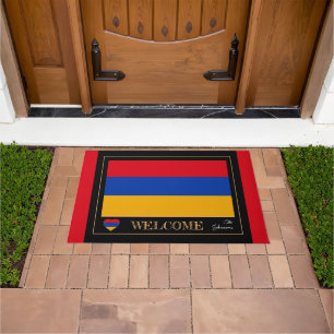 Paillasson Arménie & Arménienne Drapeau mats / sport Bienvenu