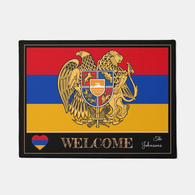 Paillasson Arménie Emblem & Flag arménien mats / sport Bienve (Devant)
