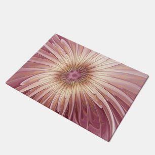 Paillasson Art Abstrait Fractal Fleur & Tons de Bourgogne