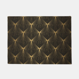 Paillasson Art déco, or noir, chic, élégant, motif, classe