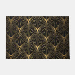 Paillasson Art déco, or noir, chic, élégant, motif, classe