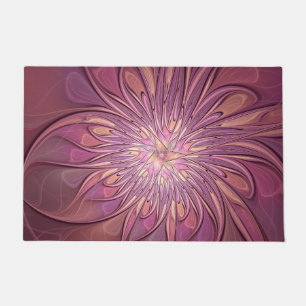 Paillasson Art floral fractal moderne abstrait couleurs de ba