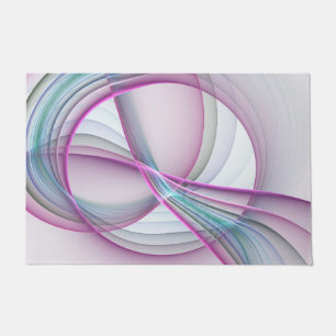 Paillasson Art fractal abstrait coloré en mouvement, moderne