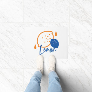 Paillasson Art minimaliste de la ligne de citron - Fruit d'ag