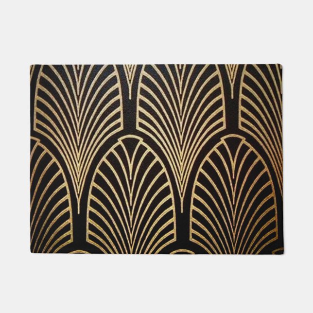 Paillasson Art nouveau, art déco, ventilateur motif, bronze,  (Devant)