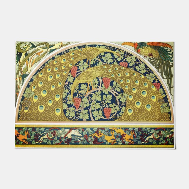Paillasson Art nouveau paons vigne verneuil (Devant)