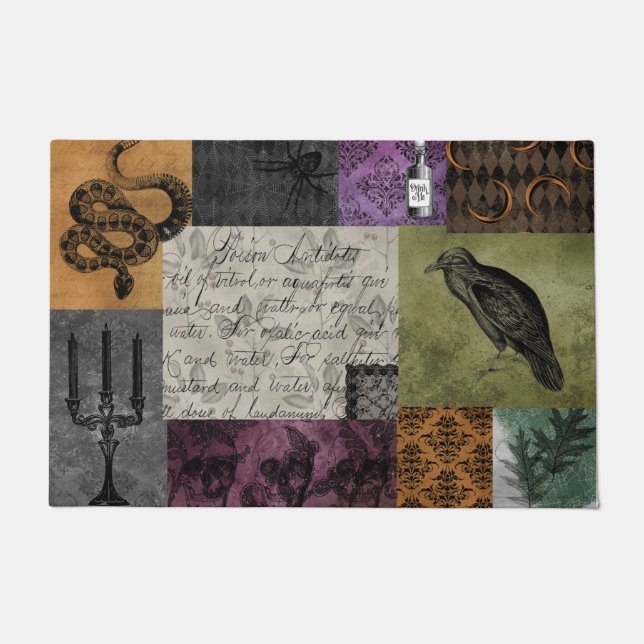 Paillasson Art pothécaire Éffrayant gothique d'Halloween (Devant)