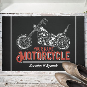 Paillasson Atelier de réparation de motocyclette personnalisé