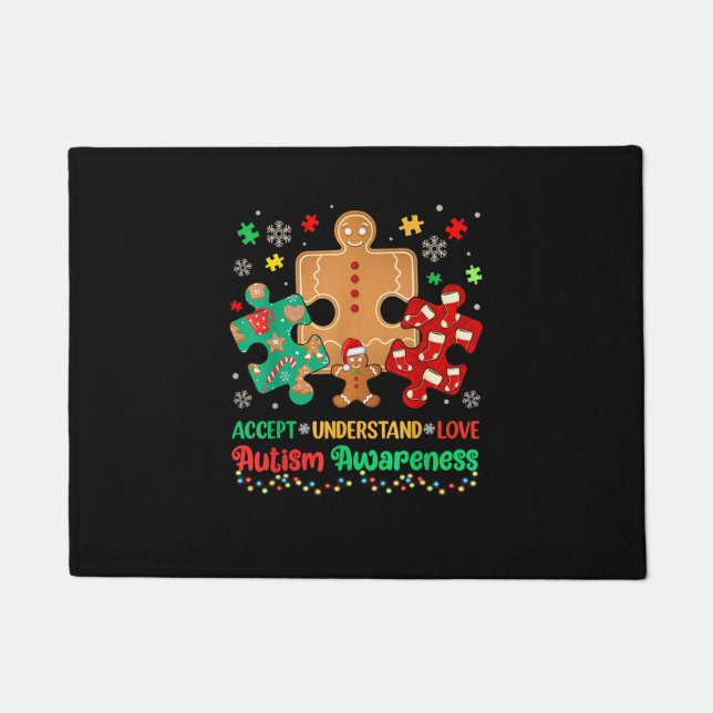 Paillasson Autisme Accepter Comprendre Amour Autisme Puzzle C (Devant)