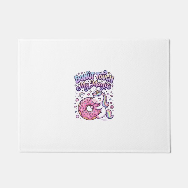 Paillasson Autocollant idée cadeau Licorne Donut Touch My Mag (Devant)