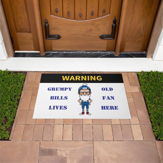 Paillasson Avertissement Grumpy Old Bills Vit Ventilateur Ici (De plein air)