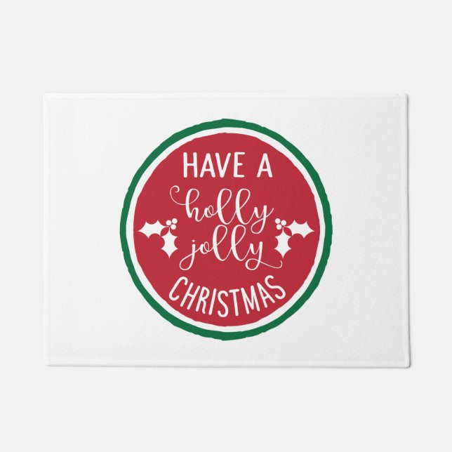 Paillasson Ayez Un Noël Holly Jolly (Devant)