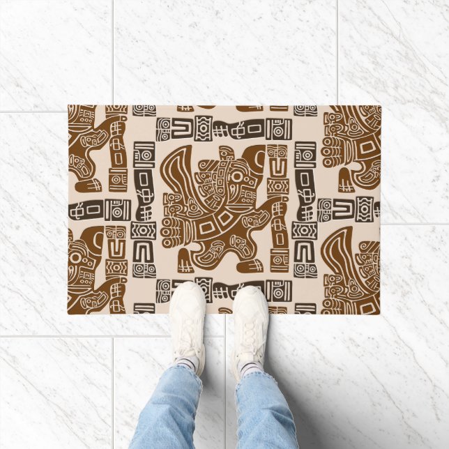 Paillasson Aztec Eagle Guerrier Tribal Art antique (Intérieur)