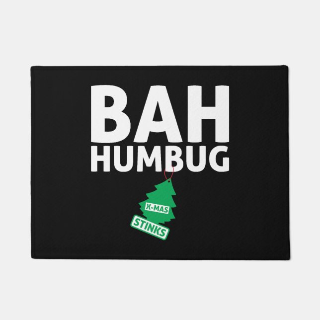 Paillasson Bah Humbug Xmas pue drôle Anti Noël Grumpy (Devant)