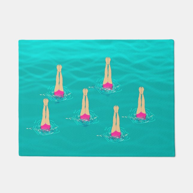 Paillasson Baigneurs Artistiques Nageant Sous L'Eau (Devant)