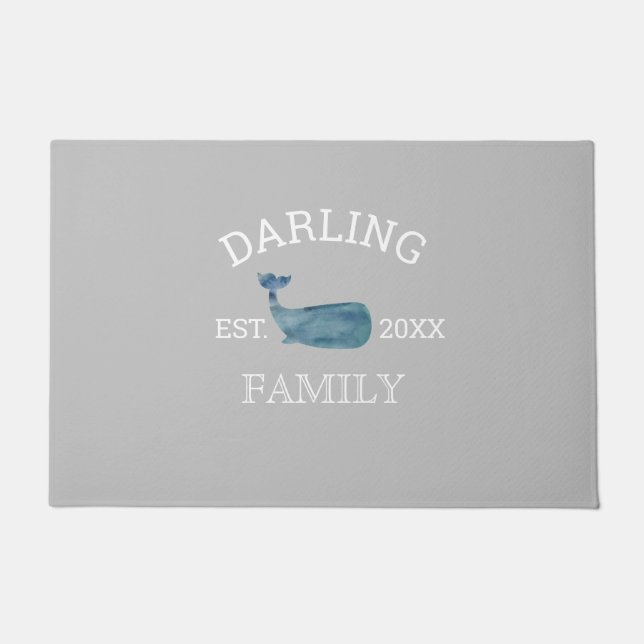 Paillasson Baleine Custom Family Beach Porte (Devant)