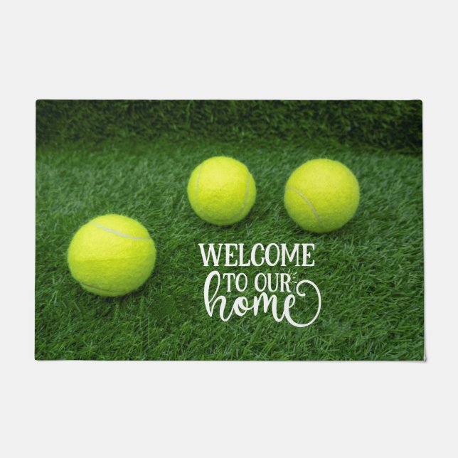 Paillasson balle de tennis Bienvenue à la maison (Devant)