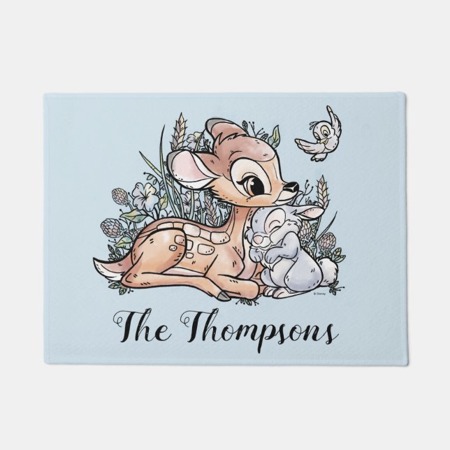 Paillasson Bambi & Thumper Assis Dans Les Fleurs (Devant)