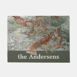 Paillasson Banc de homards dans l'océan, Art nouveau vintage