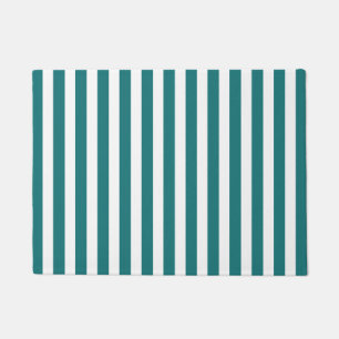 Paillasson Bandes de bonbons turquoises et blanches