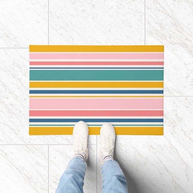 Paillasson Bandes de couleurs à thème de plage (Intérieur)