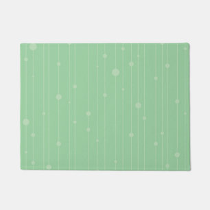 Paillasson Bandes simples et points vert menthe moderne