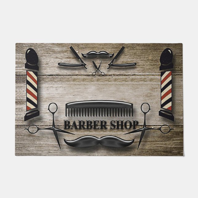 Paillasson Barber Shop Welcome Mat, Hair Salon (Devant)