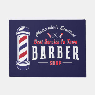 Paillasson Barbershop Stylist Barber Blue Monogramme Porte Ma