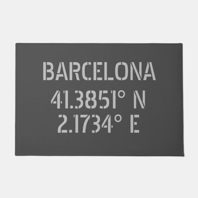 Paillasson Barcelone Espagne Latitude et Longitude (Devant)