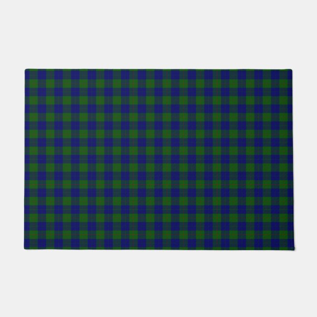 Paillasson Barclay tartan bleu vert plaid (Devant)