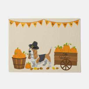 Paillasson Basset Hound Thanksgiving Doormat