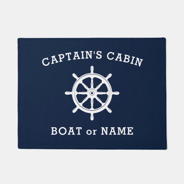 Paillasson Bateau Helm Roue Capitaine Cabine Nom du bateau Se (Devant)