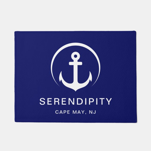 Paillasson Bateau moderne Ancre nautique Marine Custom (Devant)