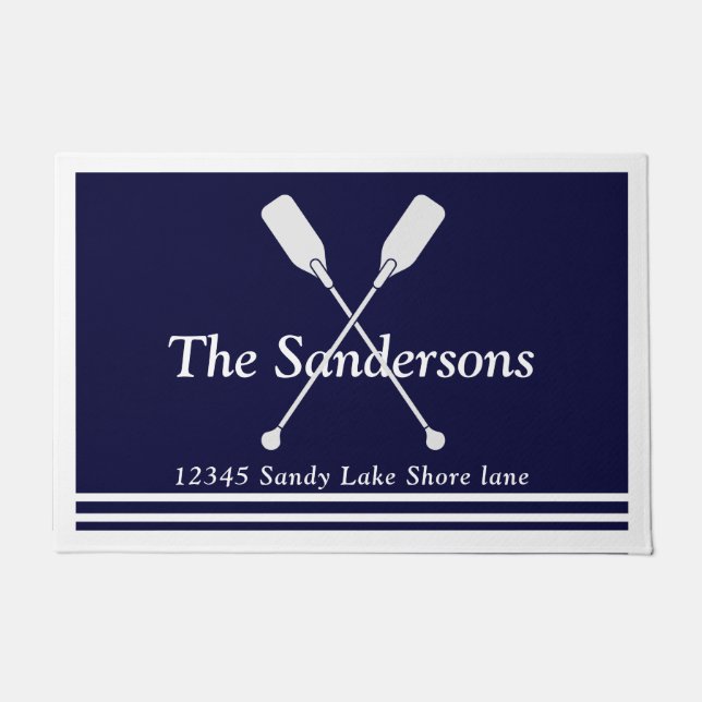 Paillasson Bateau nautique Bateau à pédales Marine Bleu Blanc (Devant)