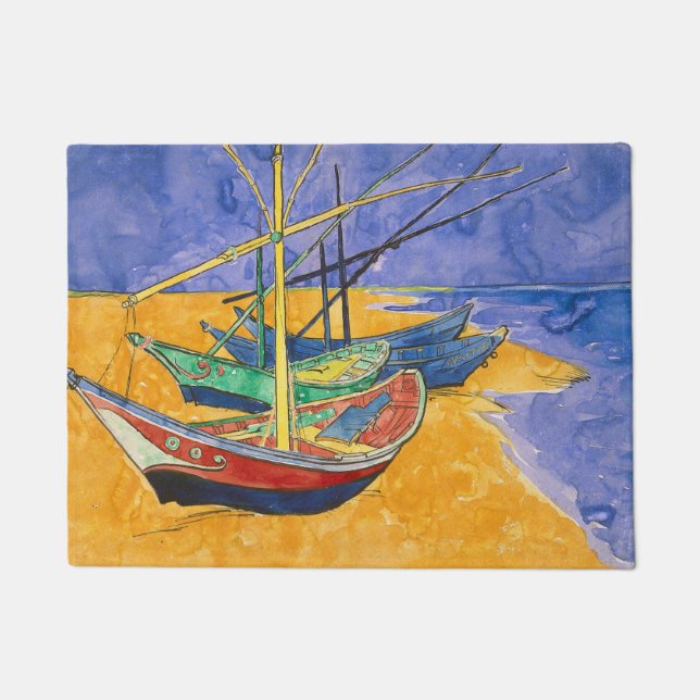 Paillasson Bateaux de Van Gogh Impressionnisme Plage (Devant)
