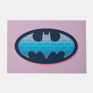 Paillasson Batman   Symbole rose et bleu