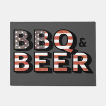 BBQ et bière vintage drapeau américain couleur