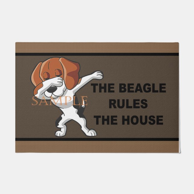 Paillasson Beagle Rules The House Doormat, Beagle Lover (Devant)