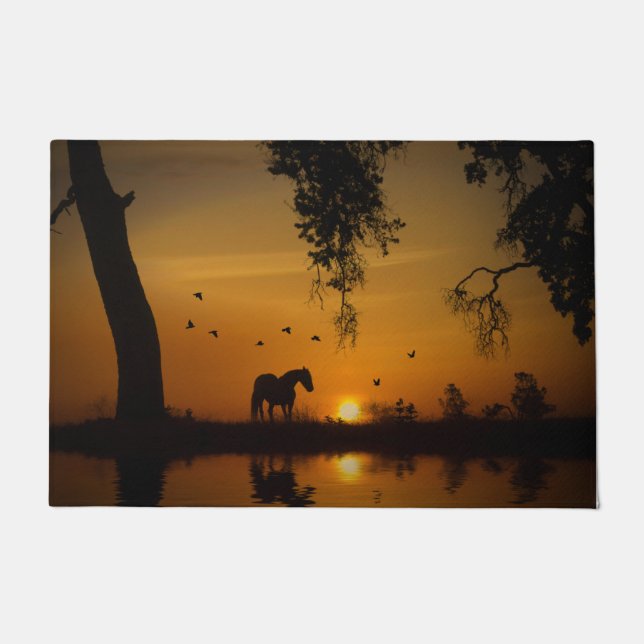 Paillasson Beau Cheval du Sud-Ouest au coucher du soleil (Devant)