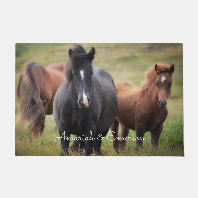 Paillasson Beau Cheval Porte Personnalisée (Devant)