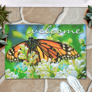 Paillasson Beau Papillon Monarque Orange Photo Bienvenue