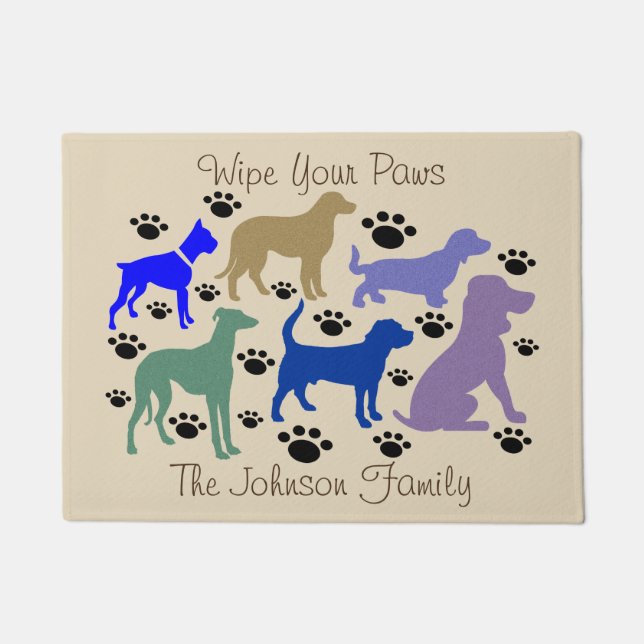 Paillasson Beaucoup de chiens et pattes de porte Mat (Devant)